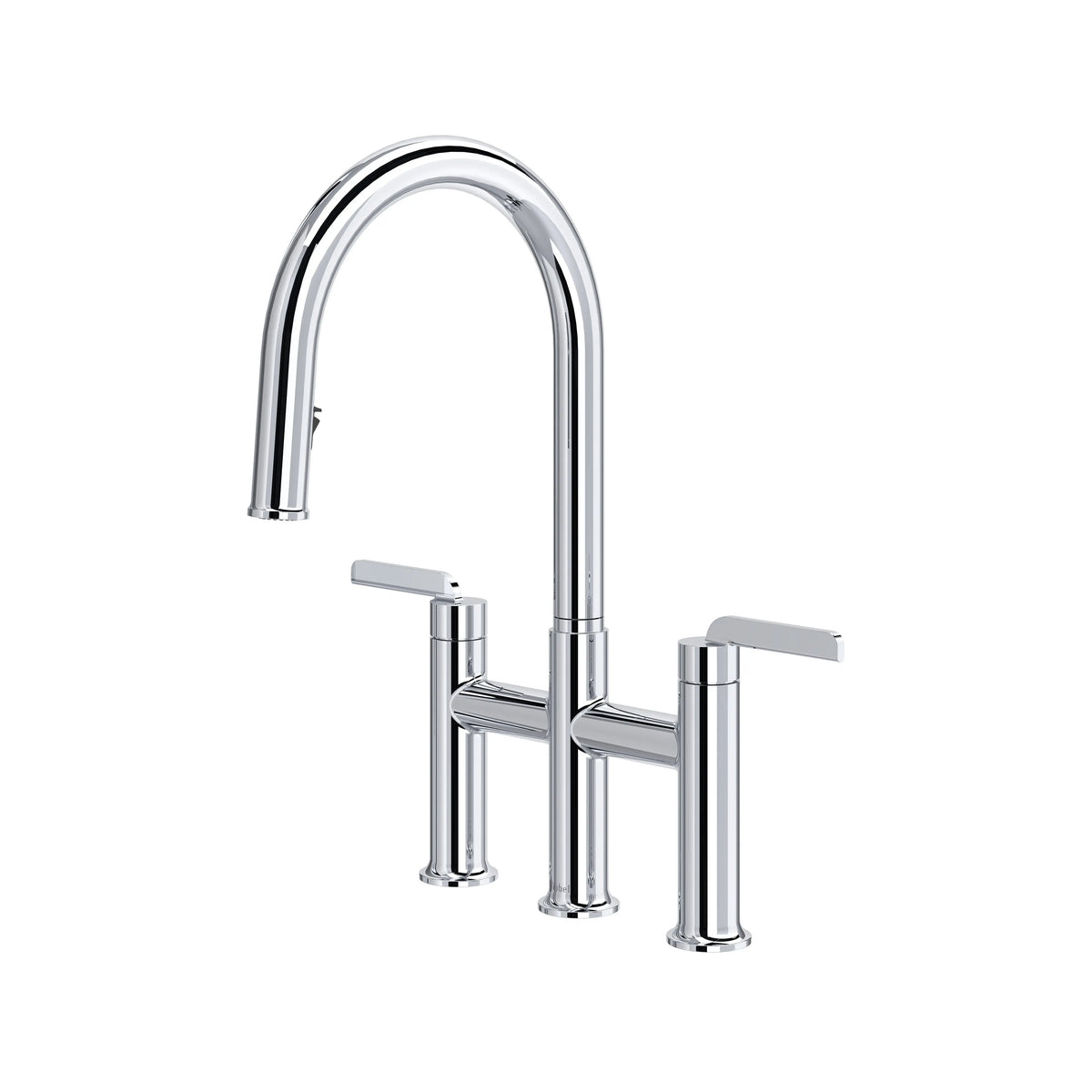 Riobel Authentica Bridge Pull-Down Kitchen Faucet with C-Spout - Chrome (AU400C)