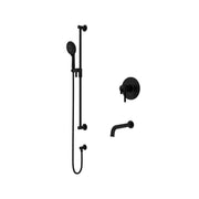 Riobel Authentica Thermostatic & Pressure Balance Shower Trim Kit with Hand Shower Set & Tub Spout - Black (TKIT1244AUBK)
