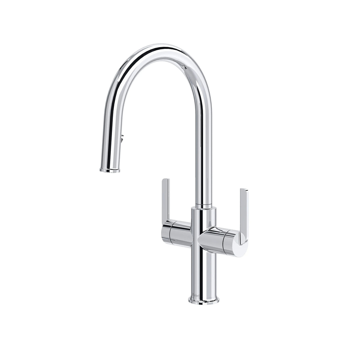Riobel Authentica Two-Handle Pull-Down Kitchen Faucet with C-Spout - Chrome (AU801C)