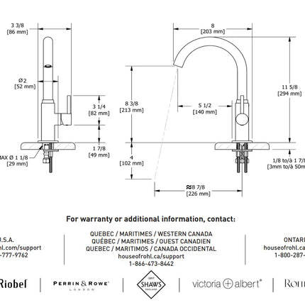 Riobel Azure Bar/Food Prep Kitchen Faucet With C-Spout - Plumbing Market
