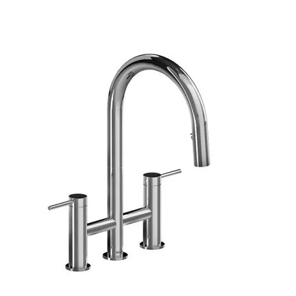 Riobel Azure Bridge Pull-Down Kitchen Faucet With C-Spout - Plumbing Market