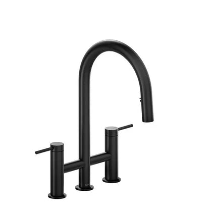 Riobel Azure Bridge Pull-Down Kitchen Faucet With C-Spout - Plumbing Market