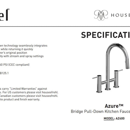Riobel Azure Bridge Pull-Down Kitchen Faucet With C-Spout - Plumbing Market