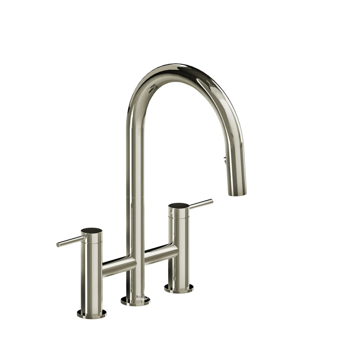 Riobel Azure Bridge Pull-Down Kitchen Faucet With C-Spout - Polished Nickel (AZ400PN)