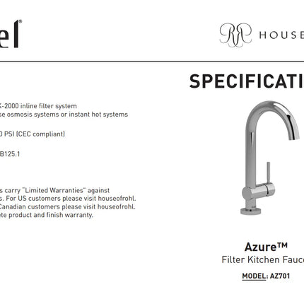 Riobel Azure Filter Kitchen Beverage Faucet AZ701 - Plumbing Market