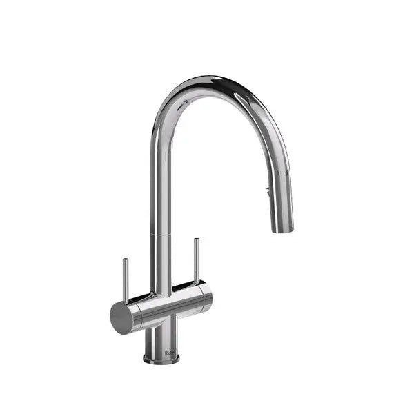 Riobel Azure Two Handle Pull-Down Kitchen Faucet With C-Spout - Plumbing Market
