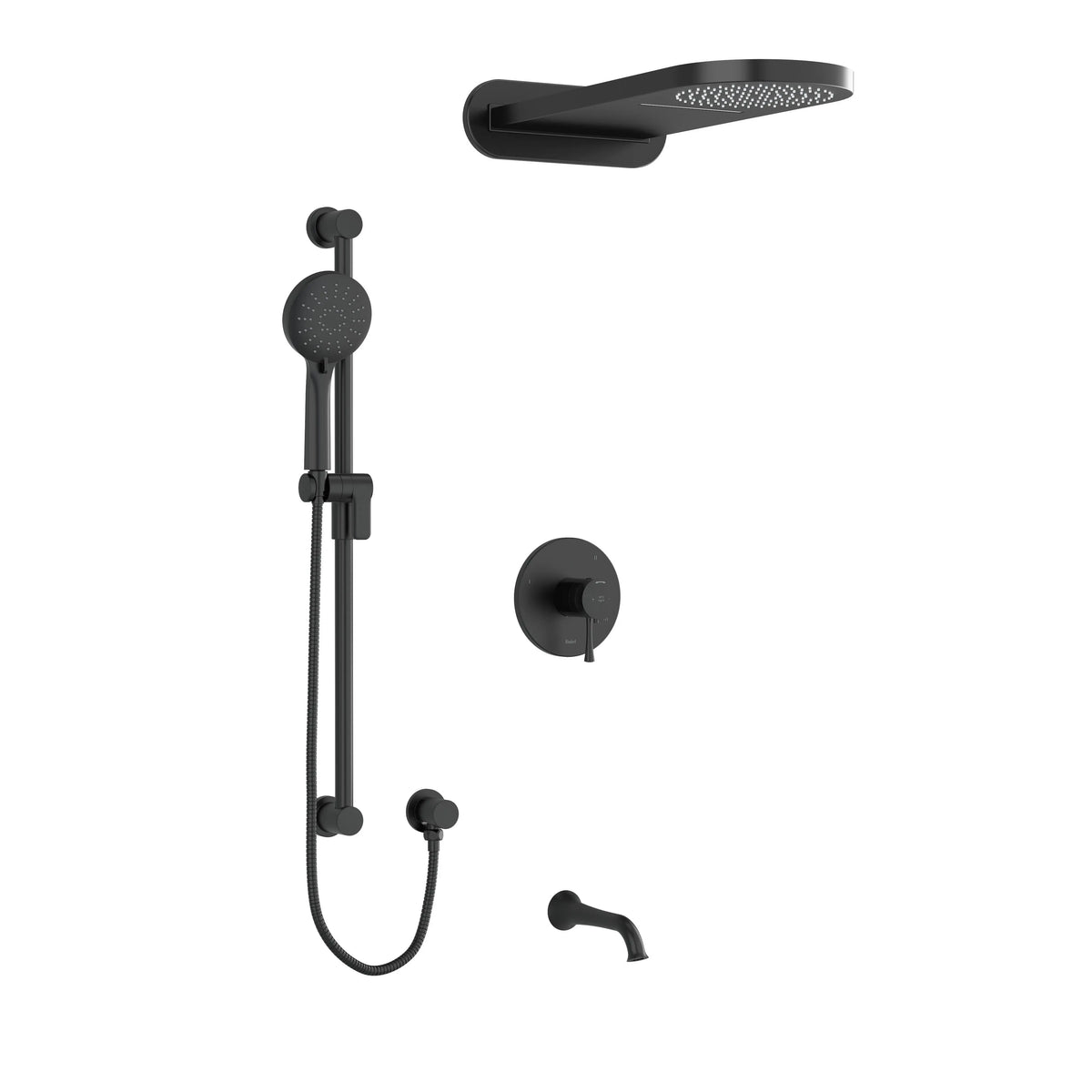 Riobel Edge 1/2" Thermostatic & Pressure Balance Shower Kit 2745 - Black (KIT2745EDTMBK-EX)