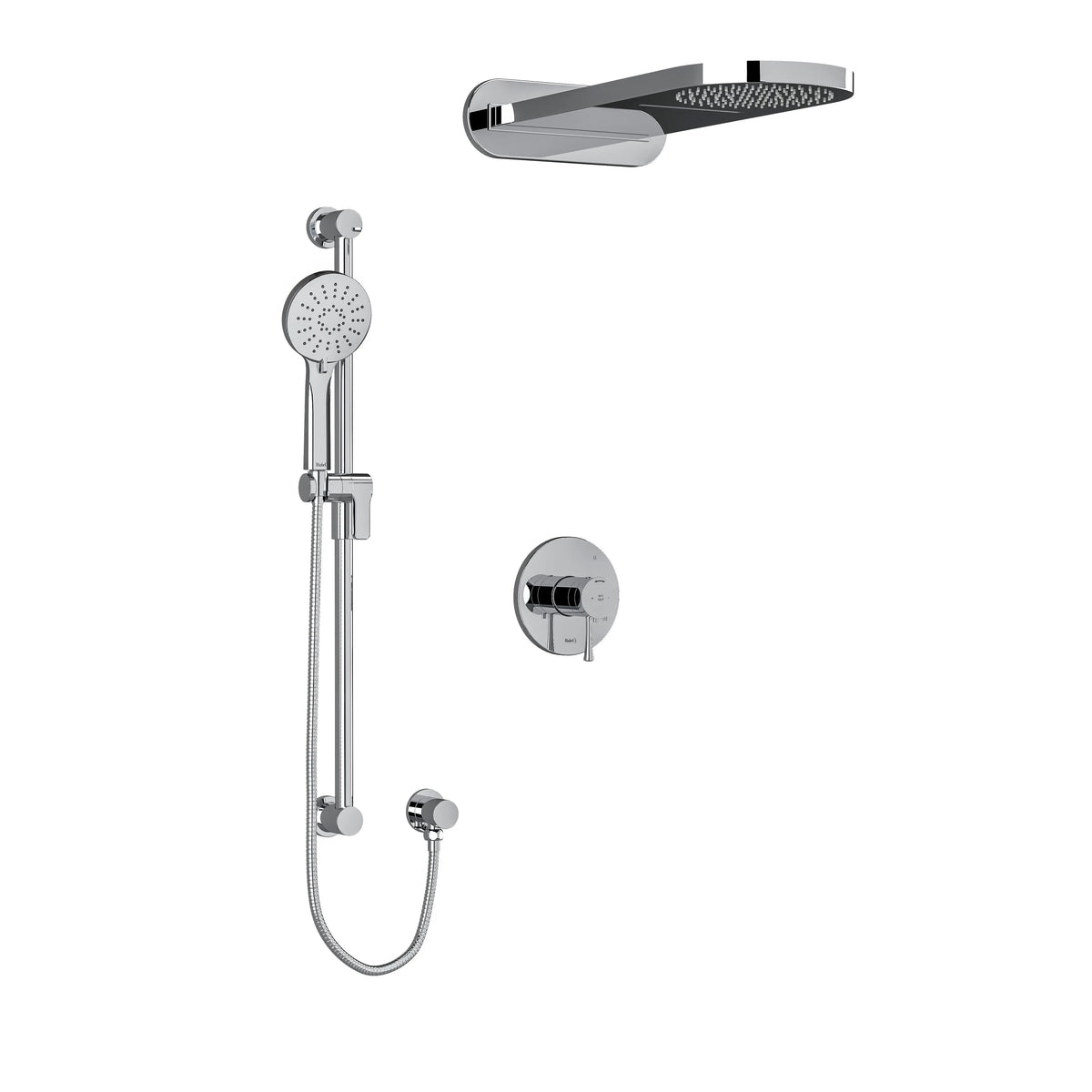 Riobel Edge 1/2" Thermostatic & Pressure Balance Shower Kit 2745 - Chrome (KIT2745EDTMC)
