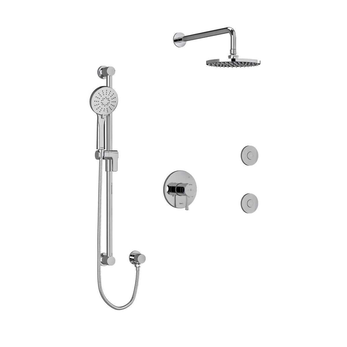 Riobel Edge 1/2" Thermostatic & Pressure Balance Shower Kit 3545 — Chrome - Chrome (KIT3545EDTMC)