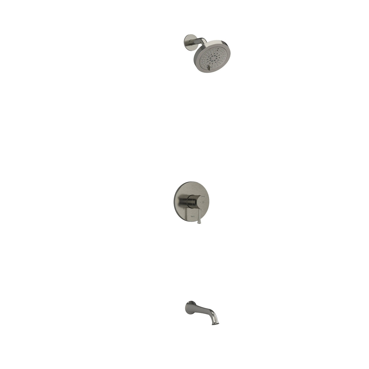 Riobel Edge 1/2" Thermostatic & Pressure Balance Shower Kit 4744 - Brushed Nickel (KIT4744EDTMBN)