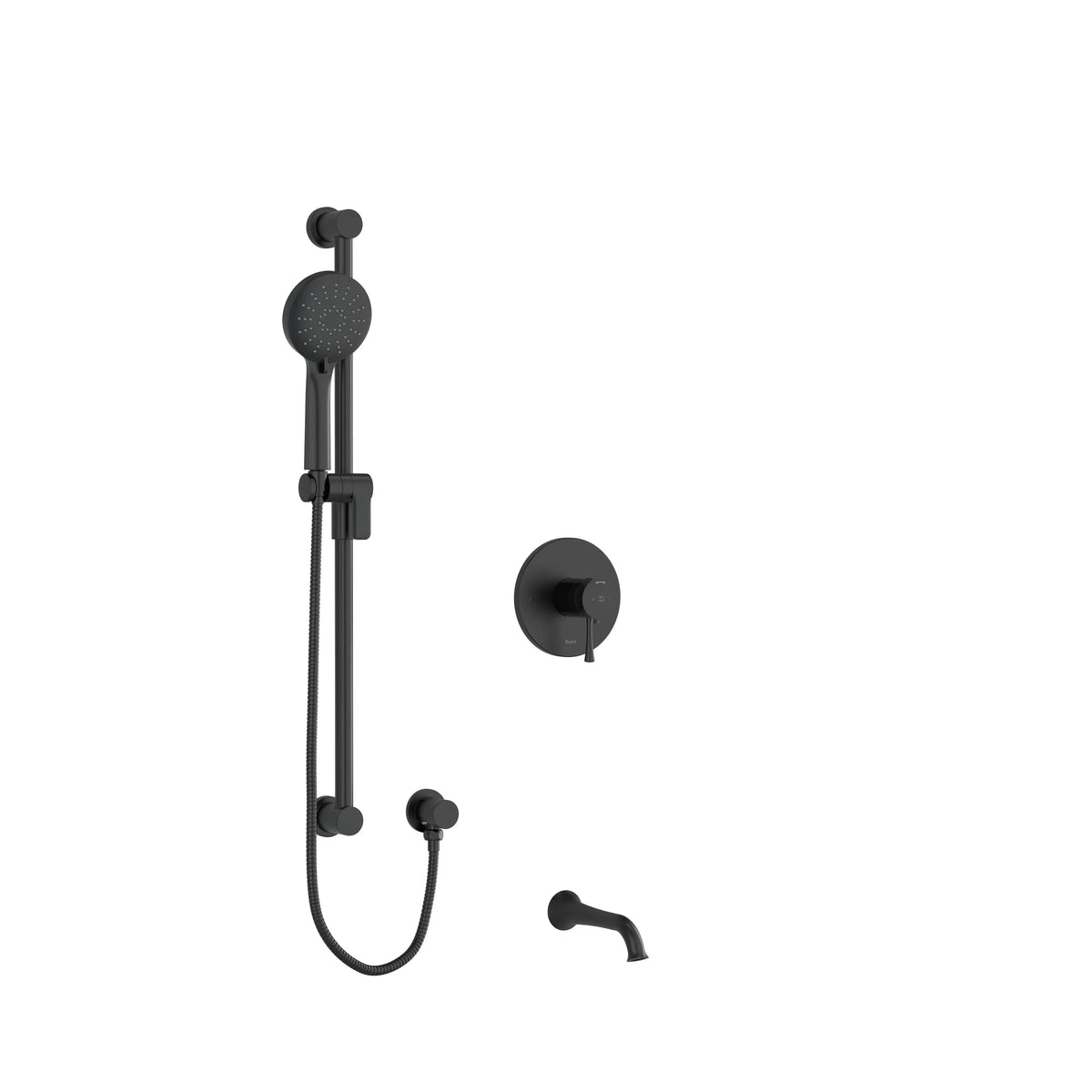 Riobel Edge 1/2" Thermostatic & Pressure Balance Shower Trim Kit 1244 - Black (TKIT1244EDTMBK)