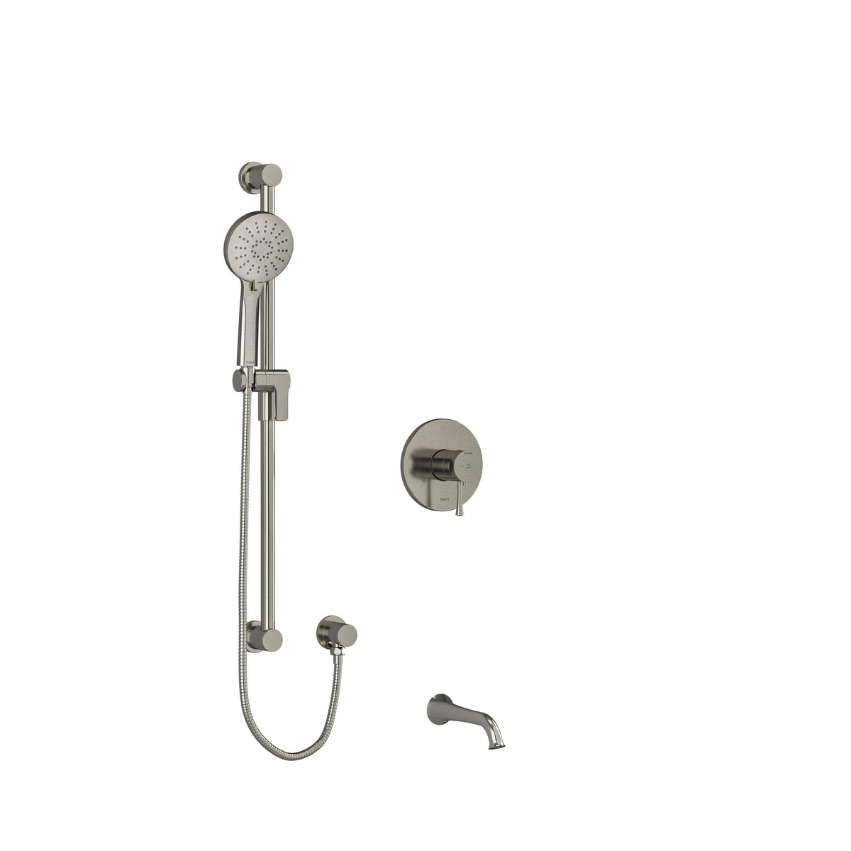 Riobel Edge 1/2" Thermostatic & Pressure Balance Shower Trim Kit 1244 - Brushed Nickel (TKIT1244EDTMBN)