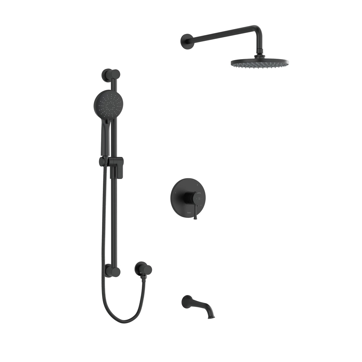 Riobel Edge 1/2" Thermostatic & Pressure Balance Shower Trim Kit 1345 - Black (TKIT1345EDTMBK)