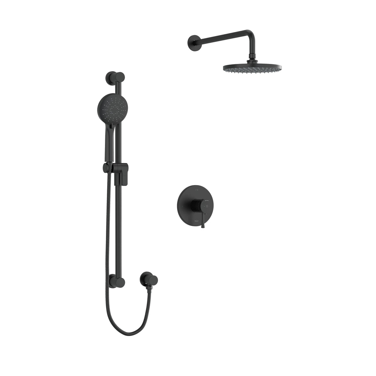 Riobel Edge 1/2" Thermostatic & Pressure Balance Shower Trim Kit 323 - Black (TKIT323EDTMBK)
