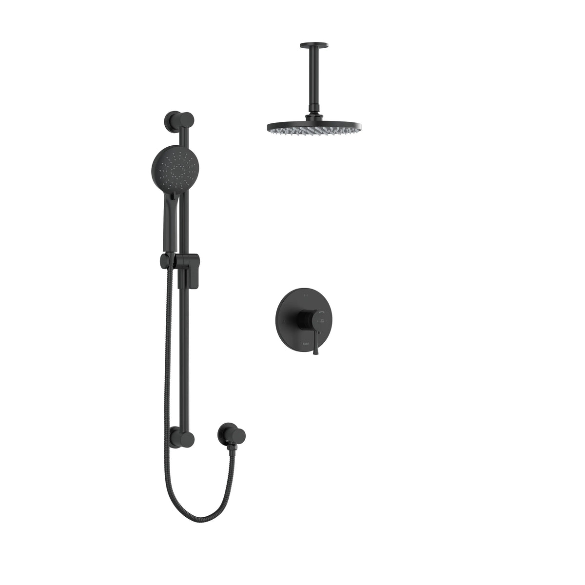 Riobel Edge 1/2" Thermostatic & Pressure Balance Shower Trim Kit 323 - Black (TKIT323EDTMBK-6)