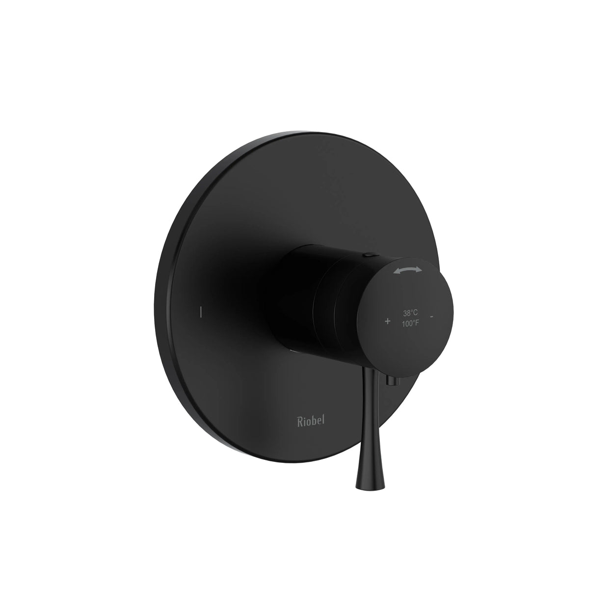 Riobel Edge 1/2" Thermostatic & Pressure Balance Trim With 2 Functions - Black (TEDTM44BK)