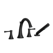 Riobel Edge 4-Hole Deck Mount Tub Filler - Black (ED12LBK)