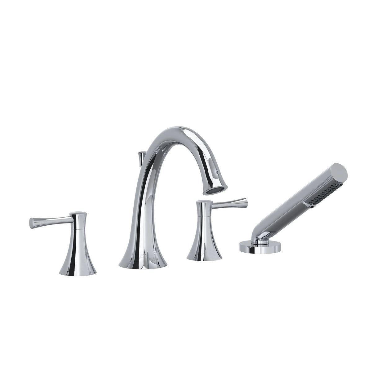 Riobel Edge 4-Hole Deck Mount Tub Filler - Chrome (ED12LC)