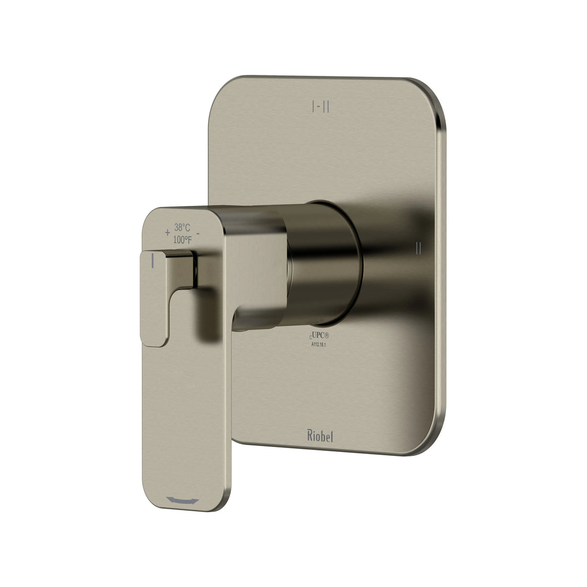 Riobel Equinox 1/2" Thermostatic & Pressure Balance Valve Trim with 3 Functions - Brushed Nickel (TEQ23NBN)