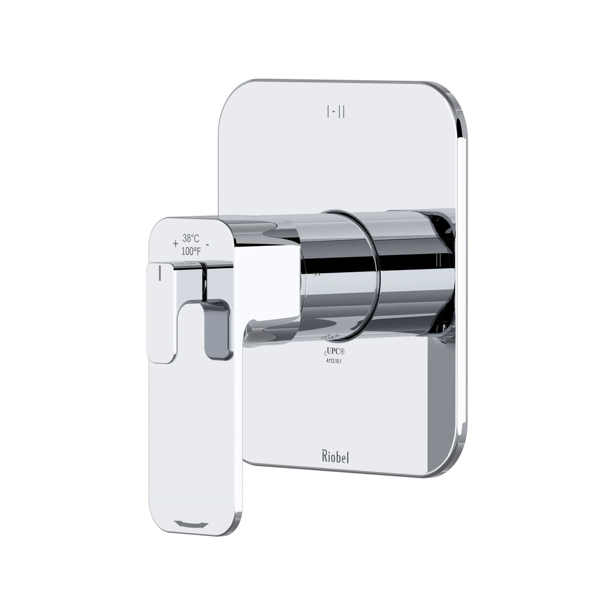 Riobel Equinox 1/2" Thermostatic & Pressure Balance Valve Trim with 3 Functions - Chrome (TEQ23NC)