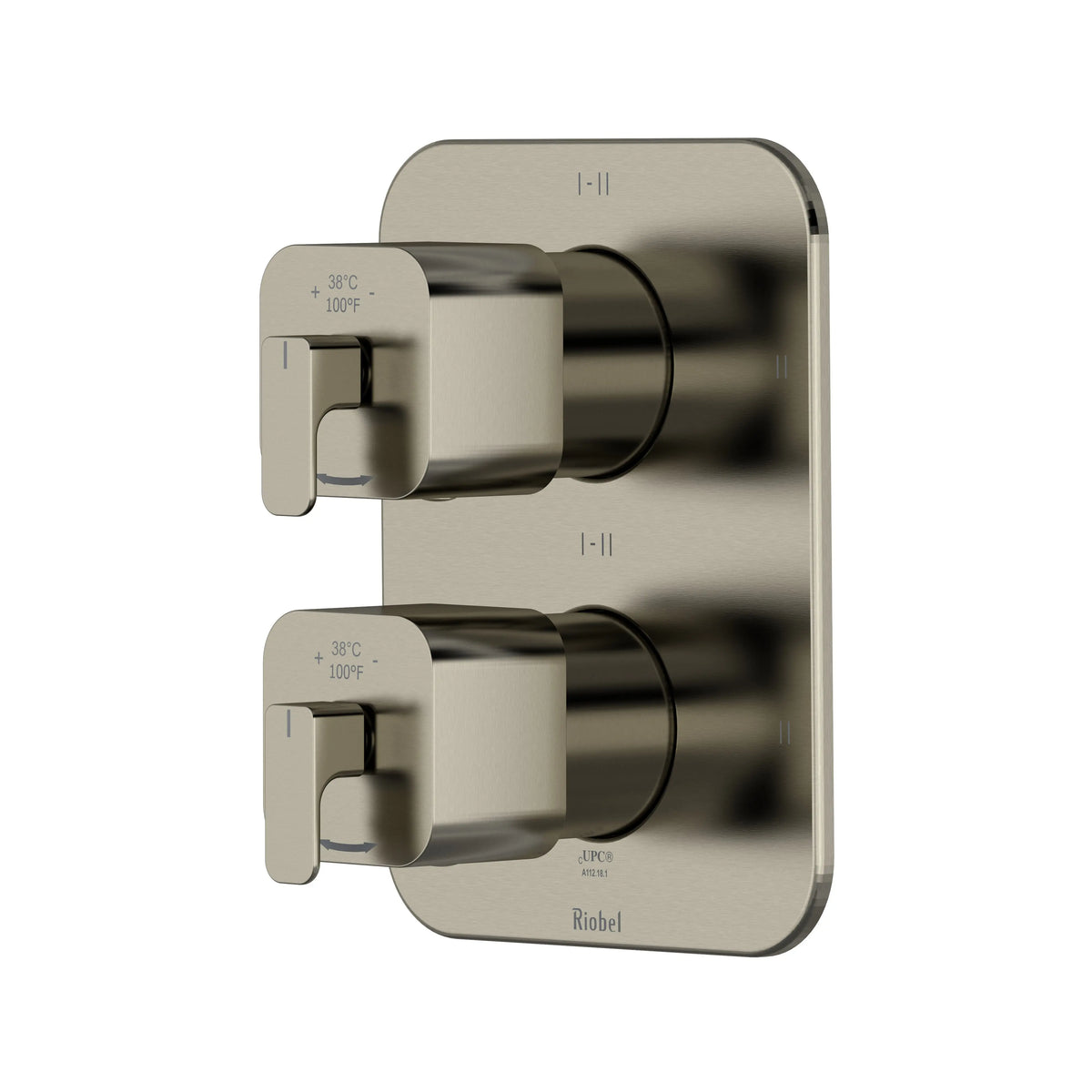 Riobel Equinox 3/4" Thermostatic & Pressure Balance Valve Trim with 6 Functions - Brushed Nickel (TEQ46NBN)