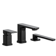 Riobel Equinox 3-Hole Pressure Balance Deck-Mount Tub Filler Trim with Hand Shower - Black (TEQ16BK)