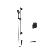 Riobel Equinox Thermostatic & Pressure Balance Shower Trim Kit with Hand Shower Set & Tub Spout - Black (TKIT1244EQNBK)