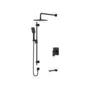 Riobel Equinox Thermostatic & Pressure Balance Shower Trim Kit with Rain Head, Hand Shower & Tub Spout - Black (TKIT1345EQNBK)