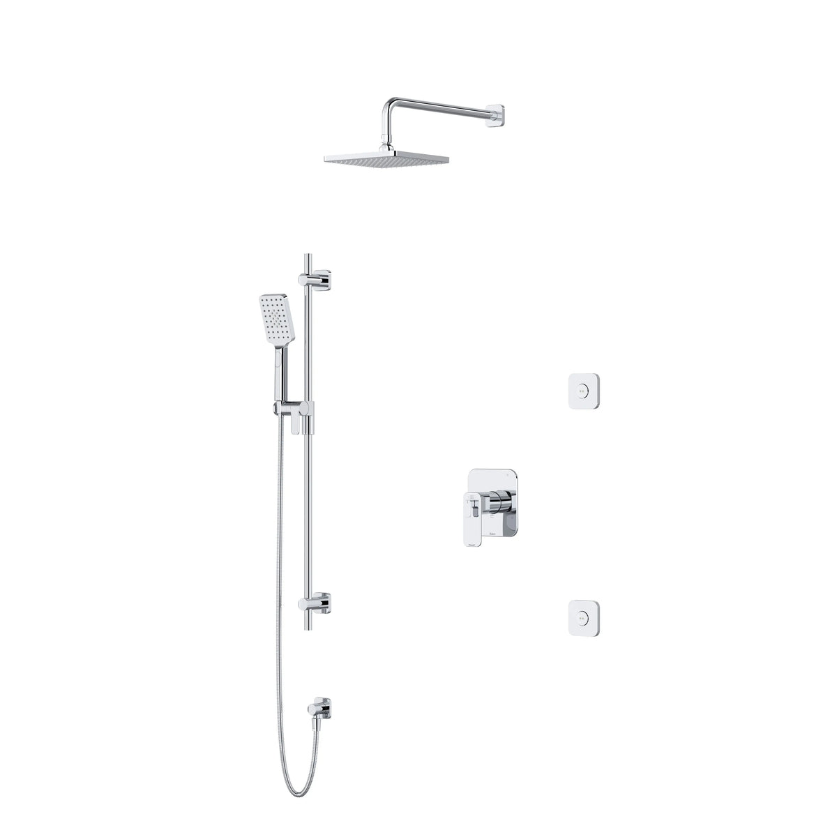 Riobel Equinox Thermostatic & Pressure Balance Shower with Rain Head, Hand Shower & Body Sprays — Chrome - Chrome (KIT3545EQNC-SPEX)