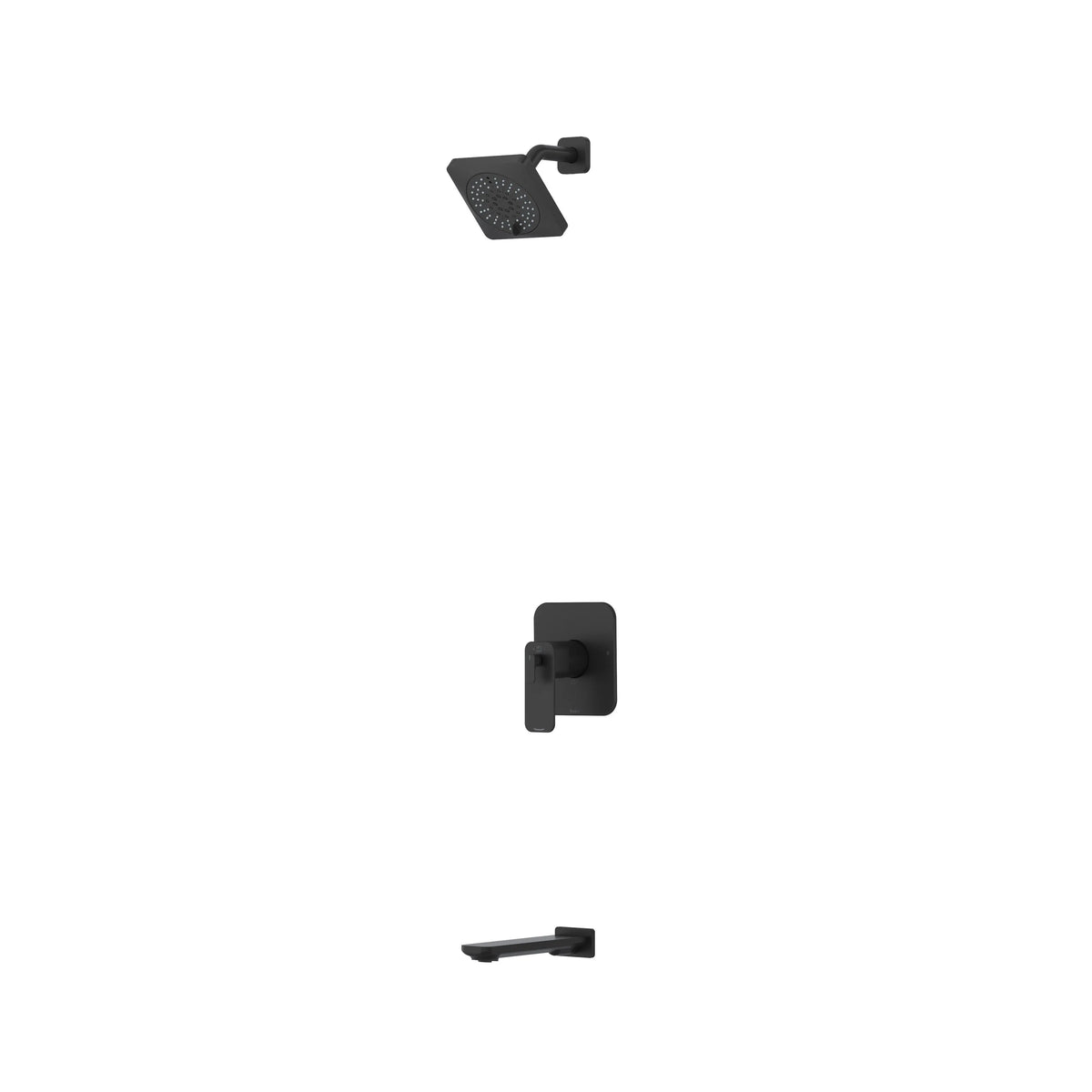 Riobel Equinox Thermostatic & Pressure Balance Shower with Shower Head & Tub Spout - Black (KIT4744EQNBK)