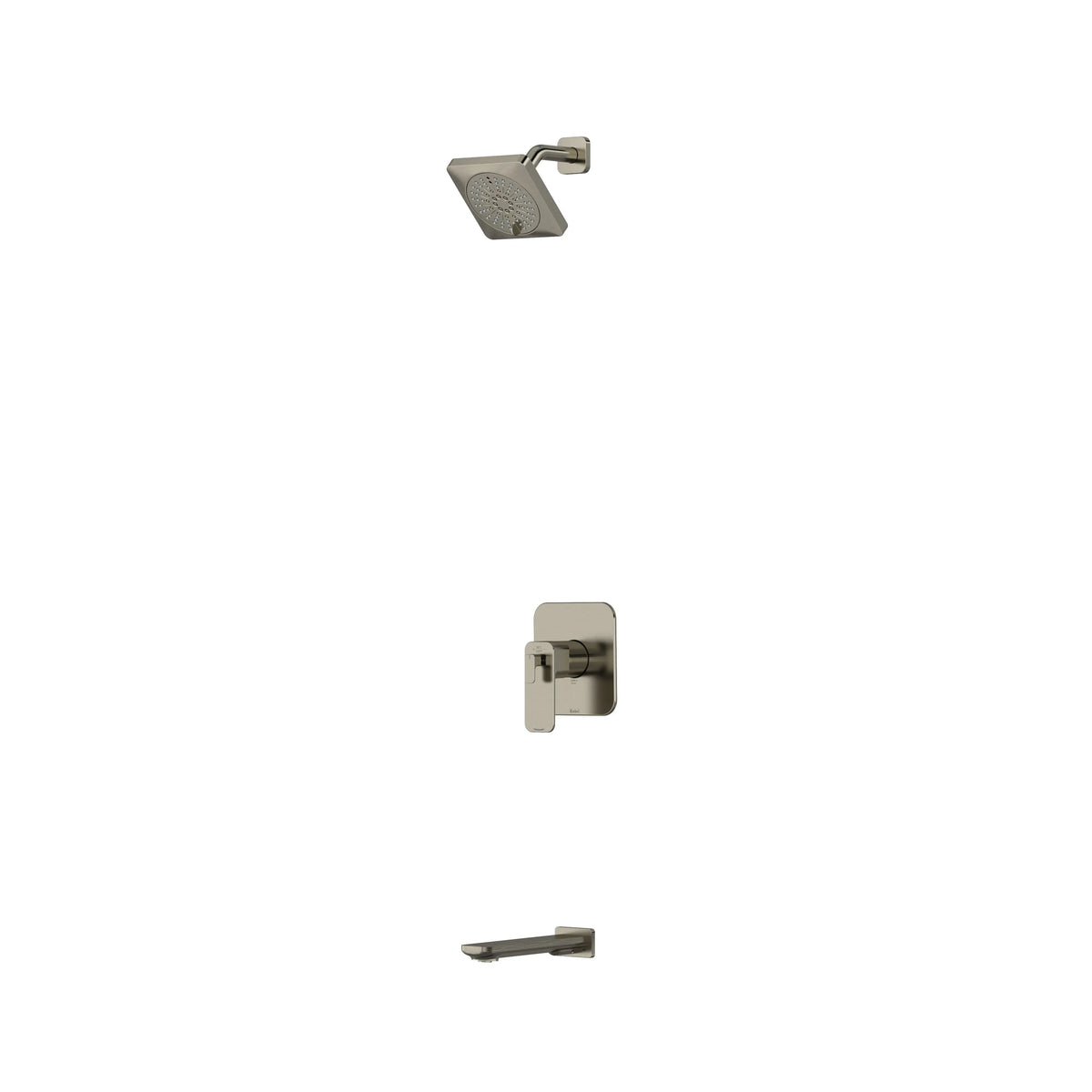 Riobel Equinox Thermostatic & Pressure Balance Shower with Shower Head & Tub Spout - Brushed Nickel (KIT4744EQNBN-SPEX)