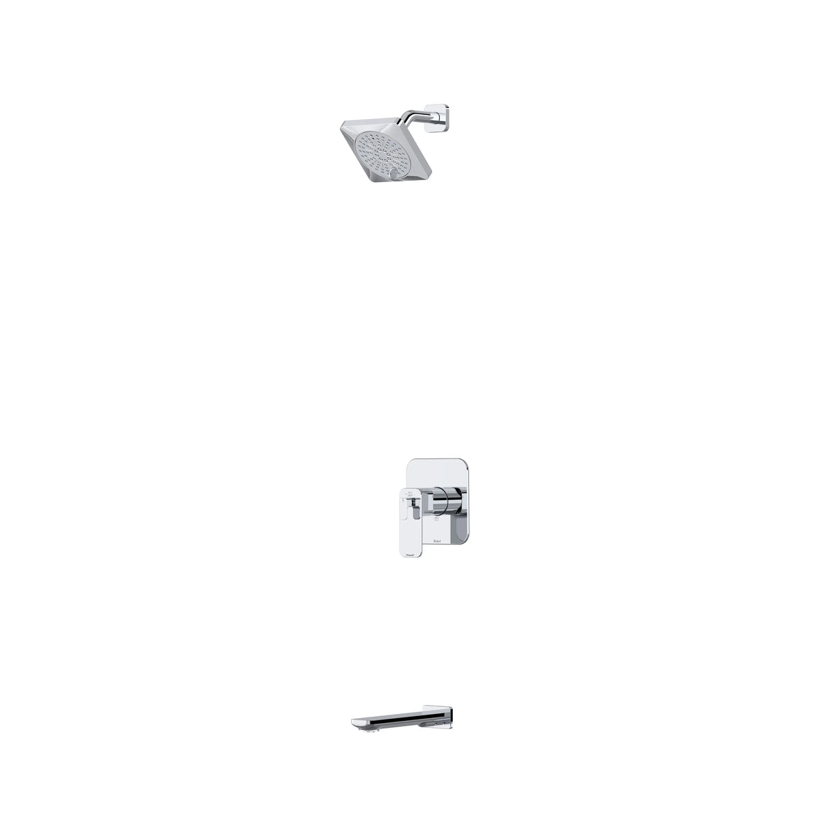 Riobel Equinox Thermostatic & Pressure Balance Shower with Shower Head & Tub Spout - Chrome (KIT4744EQNC-EX)