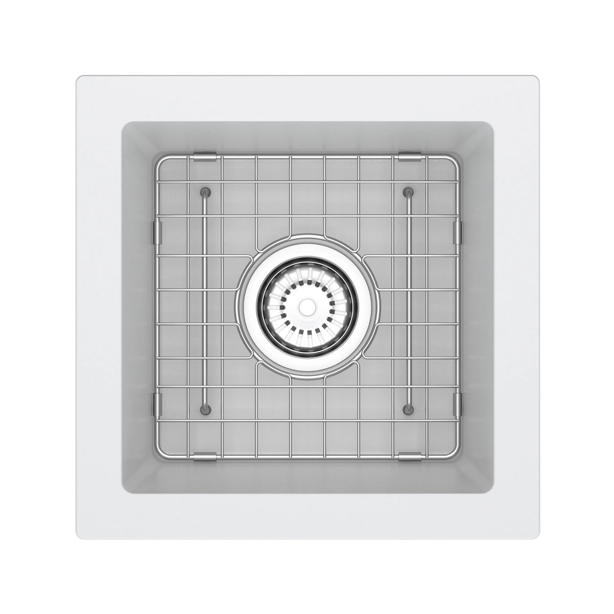 Riobel Fonsa 15" Quartz Single Bowl Undermount Bar/Food Prep Kitchen Sink - White (FAUM1515WH)