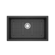 Riobel Fonsa 30" Quartz Single Bowl Undermount Kitchen Sink - Black (FAUM3018BK)
