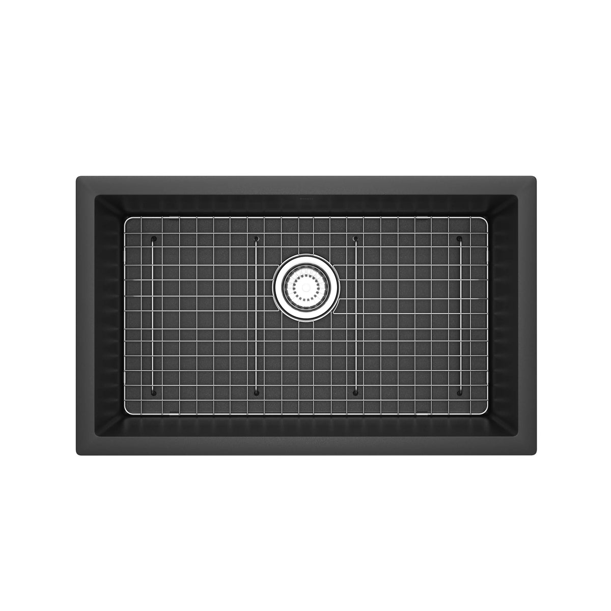Riobel Fonsa 30" Quartz Single Bowl Undermount Kitchen Sink - Black (FAUM3018BK)