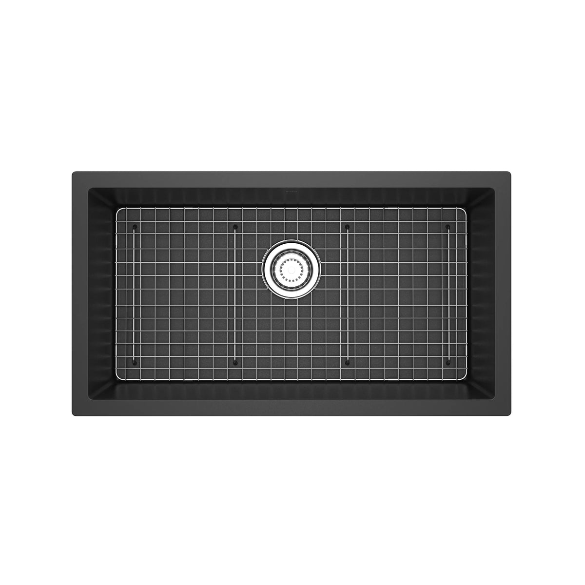 Riobel Fonsa 33" Quartz Single Bowl Undermount Kitchen Sink - Black (FAUM3318BK)