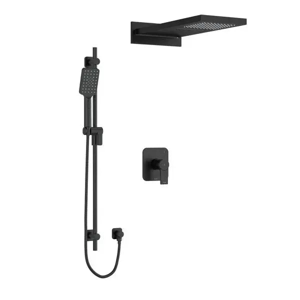 Riobel Fresk 1/2" Thermostatic & Pressure Balance Shower Kit 2745 - Black (KIT2745FRBK-EX)
