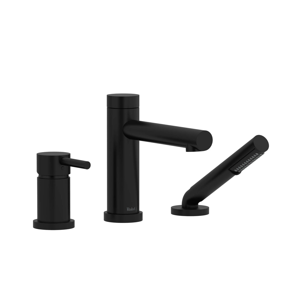 Riobel GS 3-Hole Pressure Balance Deck Mount Tub Filler Trim - Black (TGS16BK)