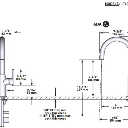 Riobel Lateral Bar/Food Prep Kitchen Faucet With C-Spout - Plumbing Market