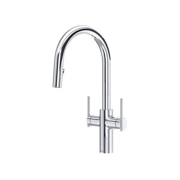 Riobel Lateral Two Handle Pull-Down Kitchen Faucet With C-Spout - Plumbing Market