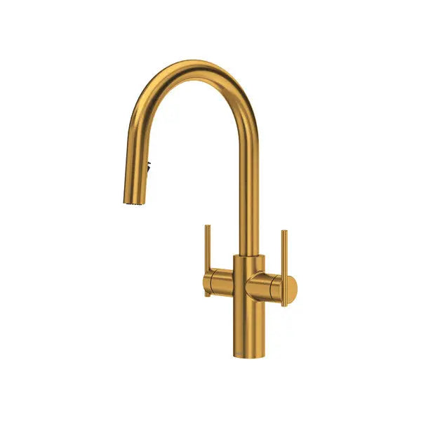 Riobel Lateral Two Handle Pull-Down Kitchen Faucet With C-Spout - Plumbing Market