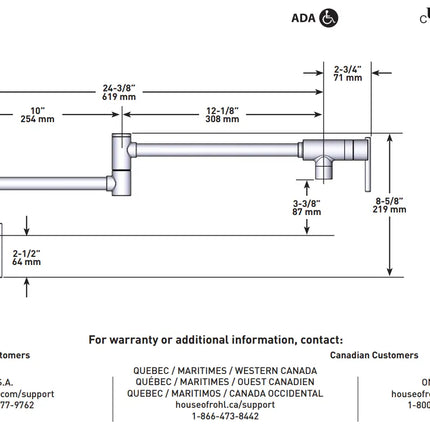 Riobel Lateral Wall Mount Pot Filler LT900 - Plumbing Market
