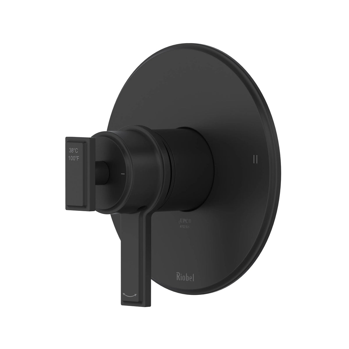 Riobel Manifesto 1/2" Thermostatic & Pressure Balance Valve Trim with 2 Functions - Black (TMF44BK)
