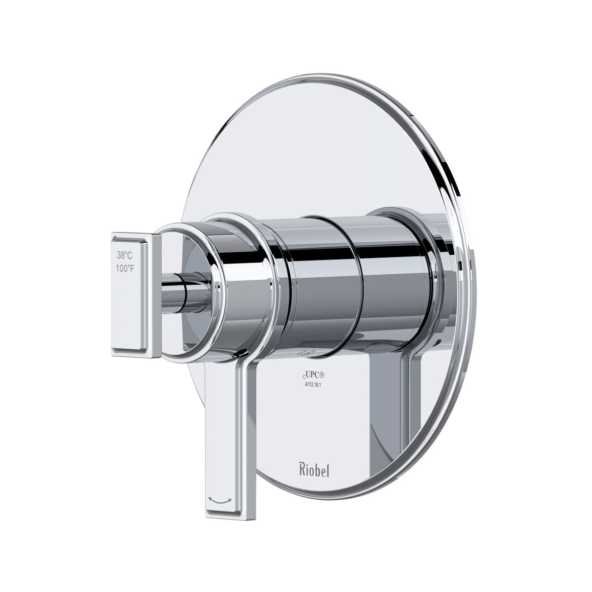 Riobel Manifesto 1/2" Thermostatic & Pressure Balance Valve Trim with 2 Functions - Chrome (TMF44C)