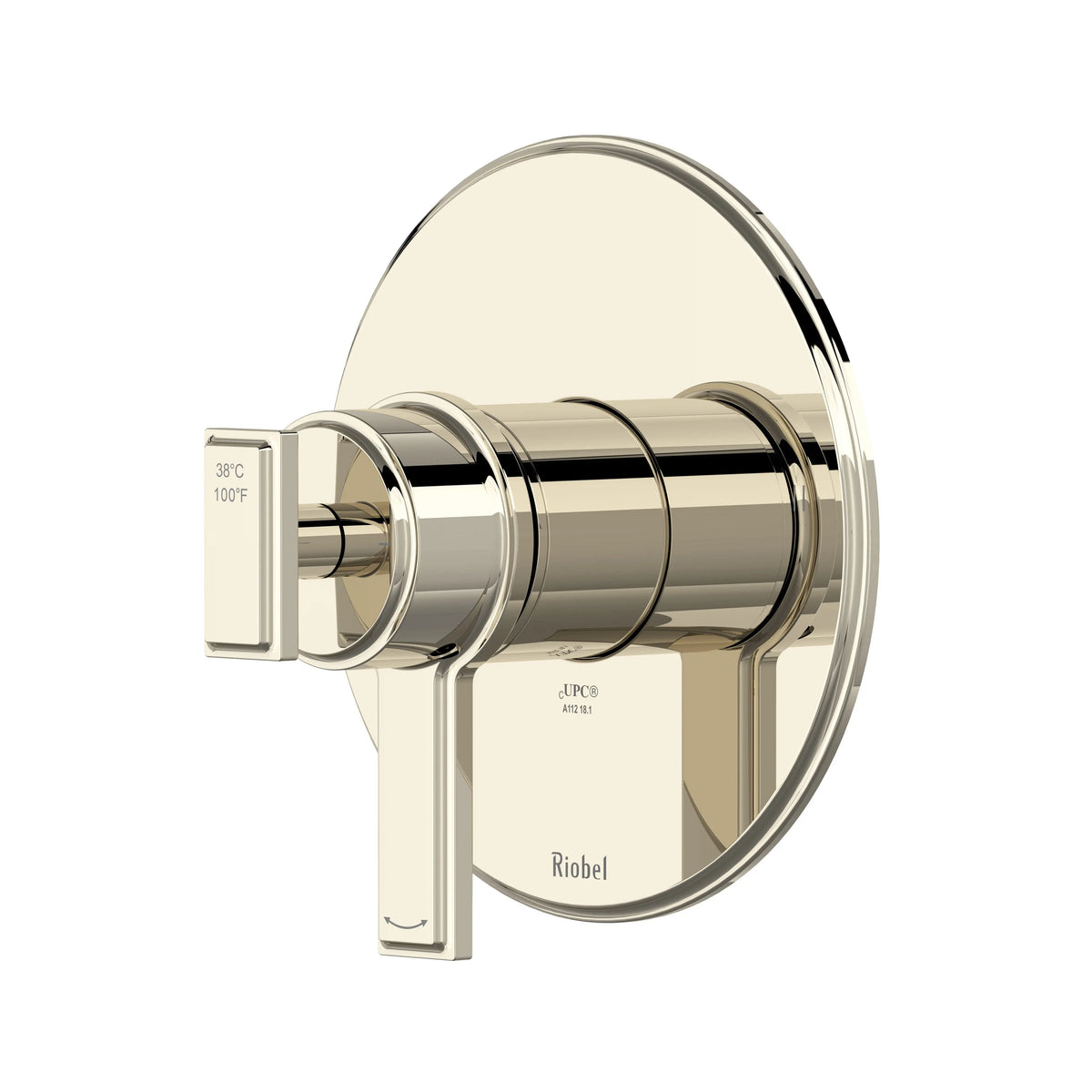 Riobel Manifesto 1/2" Thermostatic & Pressure Balance Valve Trim with 2 Functions - Polished Nickel (TMF44PN)