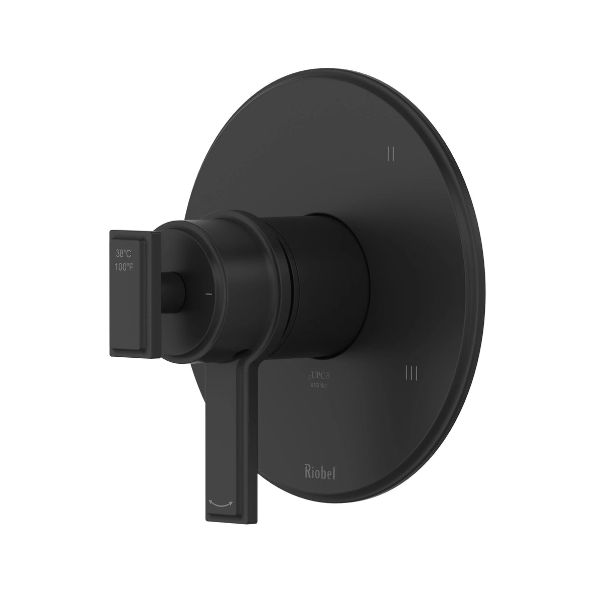 Riobel Manifesto 1/2" Thermostatic & Pressure Balance Valve Trim with 3 Functions - Black (TMF47BK)