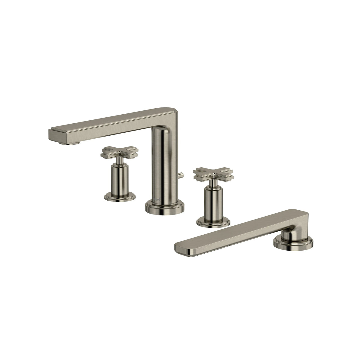 Riobel Manifesto 4-Hole Deck-Mount Tub Filler with Hand Shower - Brushed Nickel (MF12+BN)