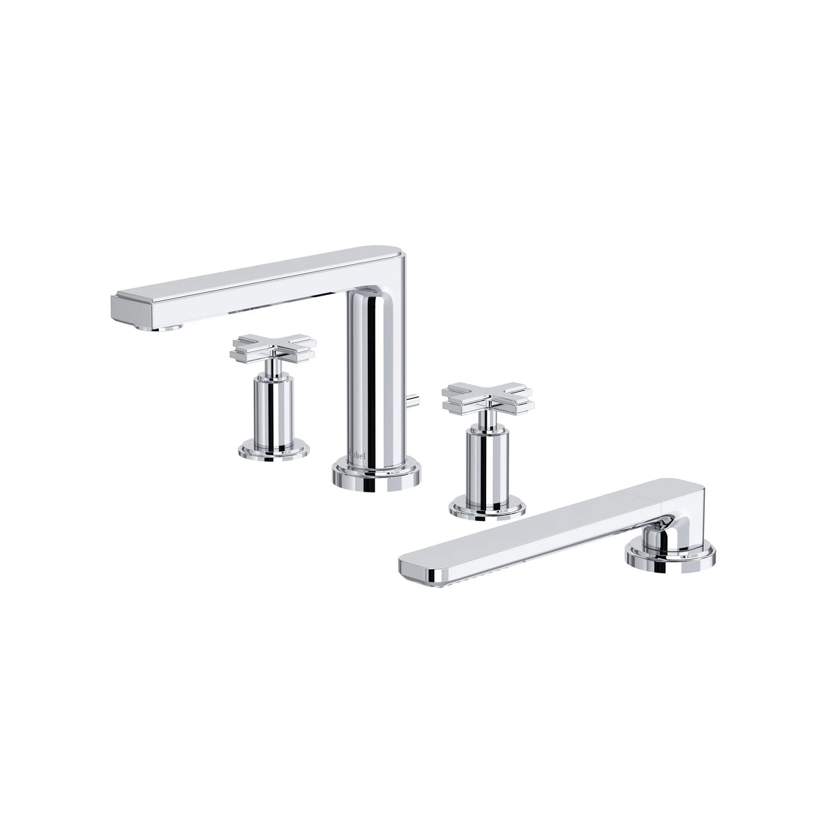 Riobel Manifesto 4-Hole Deck-Mount Tub Filler with Hand Shower - Chrome (MF12+C)