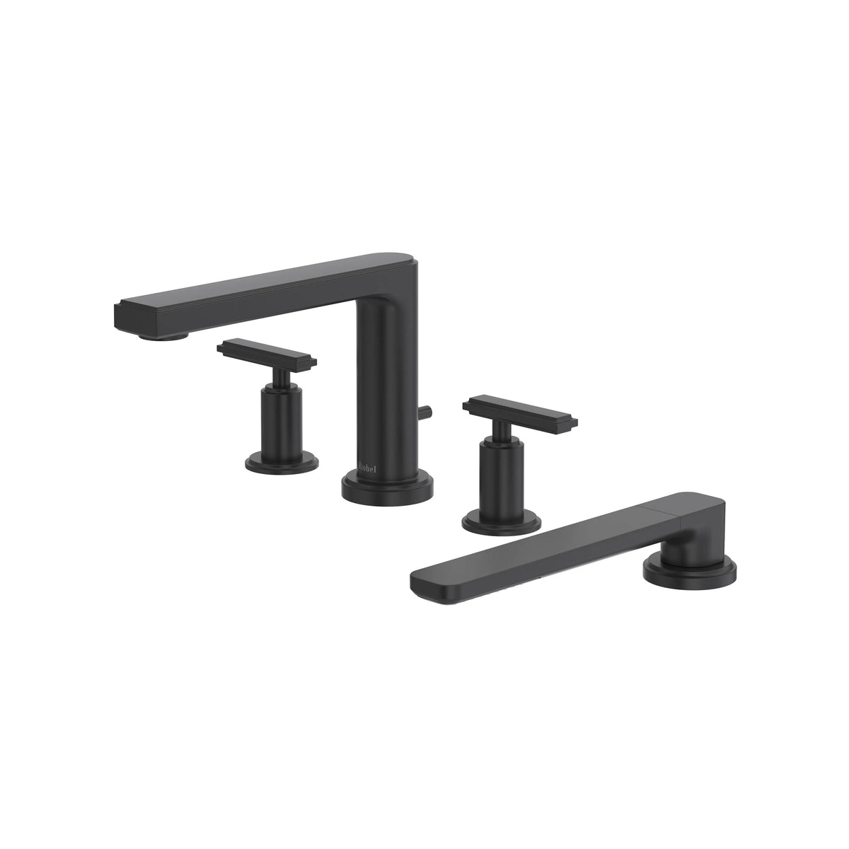 Riobel Manifesto 4-Hole Deck-Mount Tub Filler with Hand Shower - Black (MF12LBK)