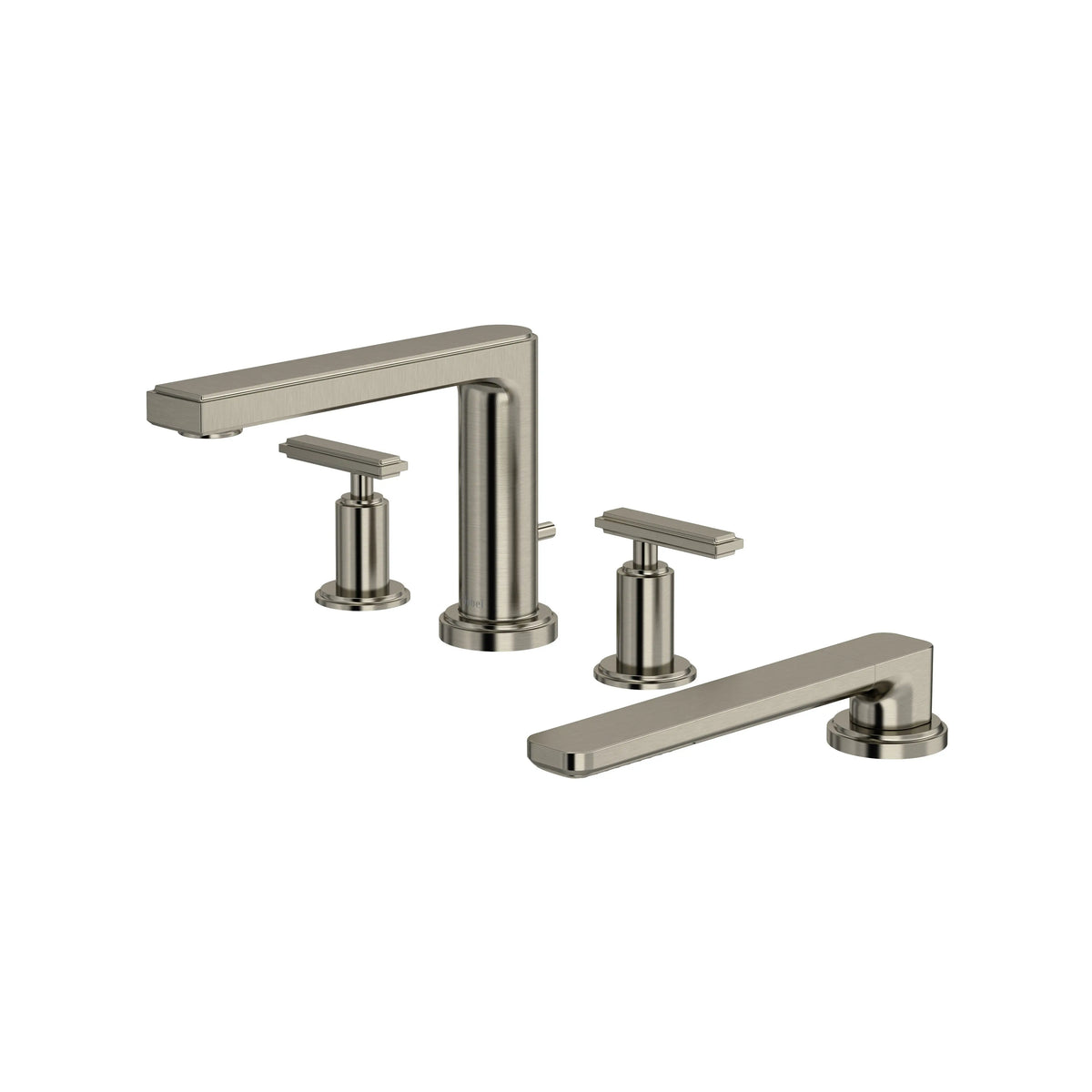 Riobel Manifesto 4-Hole Deck-Mount Tub Filler with Hand Shower - Brushed Nickel (MF12LBN)